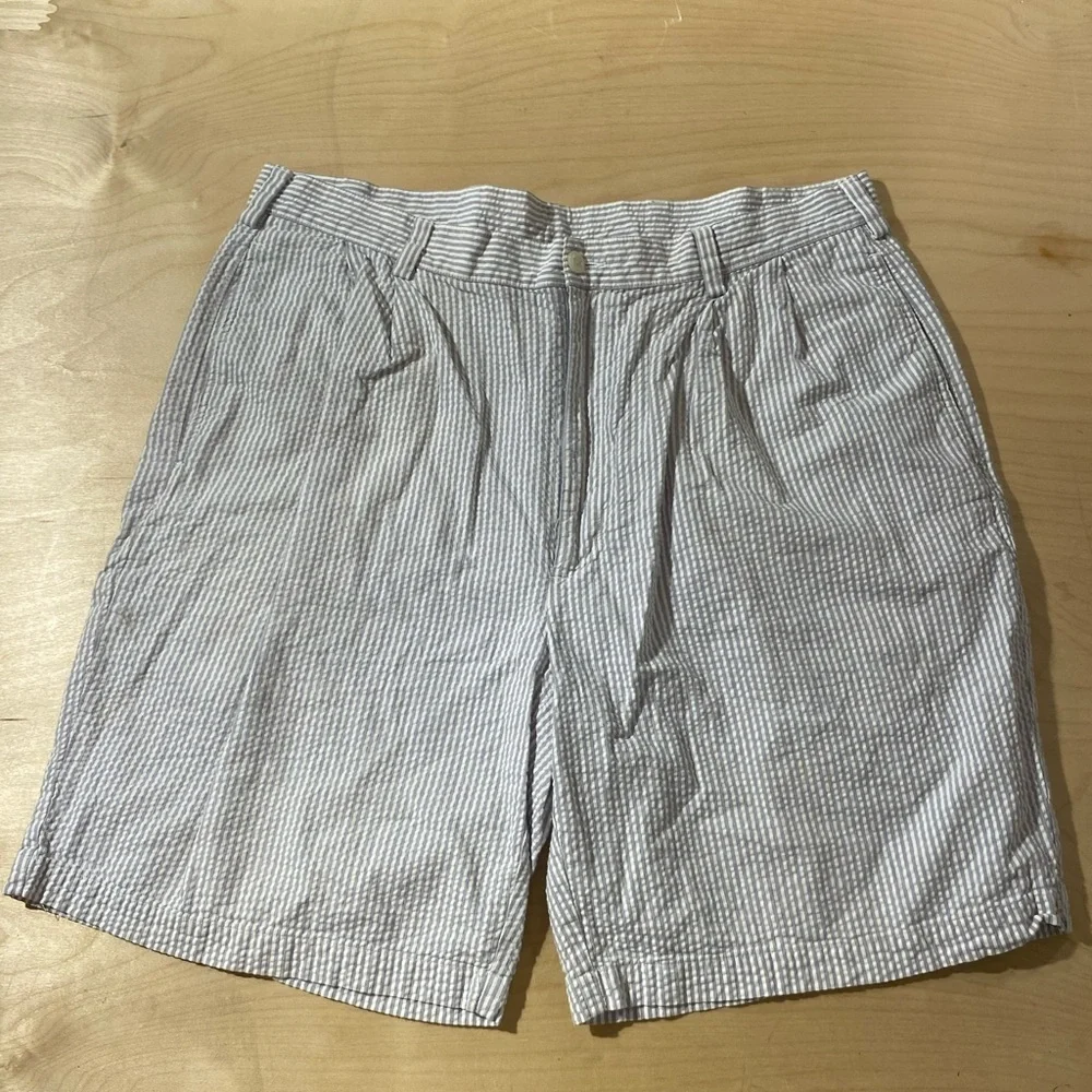 Jos. A. Bank Gray Pinstriped Men's Shorts 38 (HD)